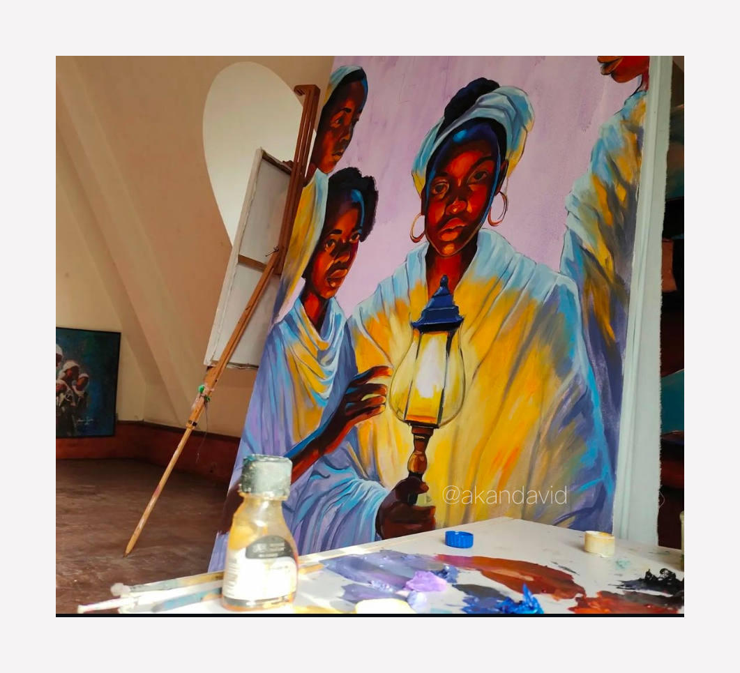 Detailed artwork painting view